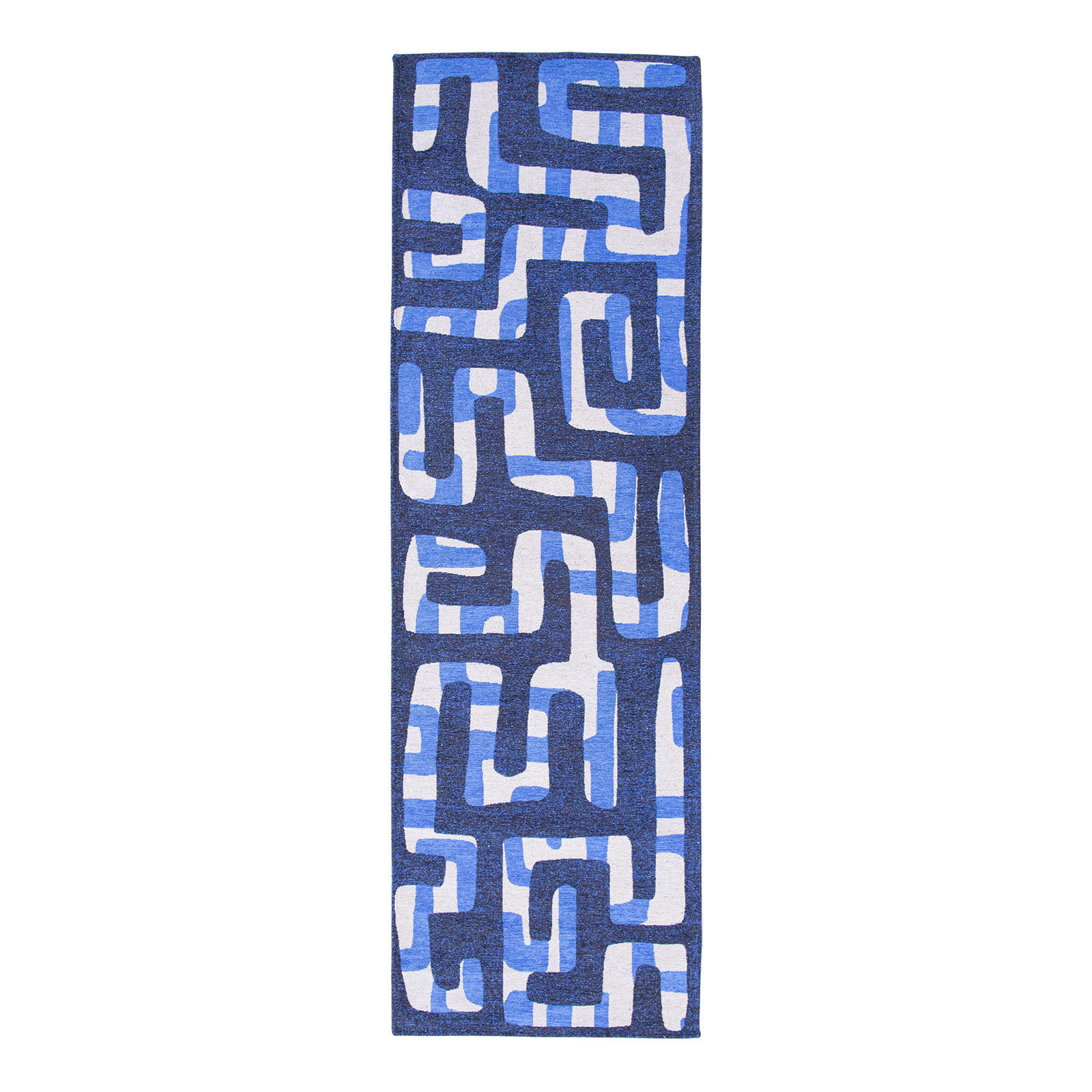 TEPPICH In-/Outdoor Flachgewebe BLUE LINES Blau 80x250 cm - Blau, Textil (80/250cm) - Novatrend