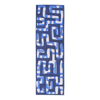 TEPPICH In-/Outdoor Flachgewebe BLUE LINES Blau 80x250 cm - Blau, Textil (80/250cm) - Novatrend