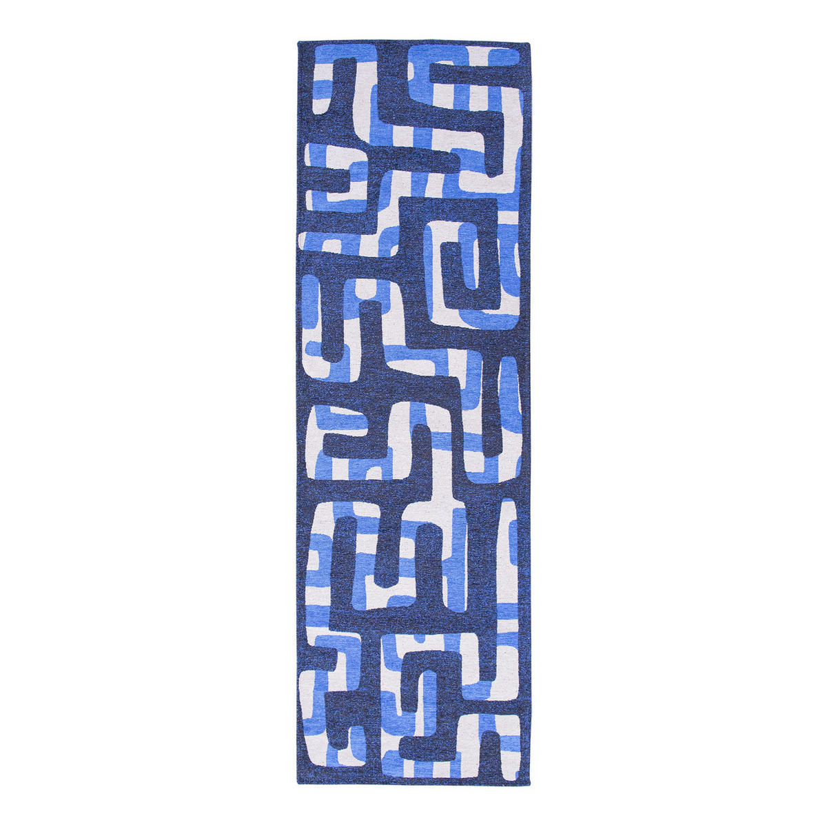 TEPPICH In-/Outdoor Flachgewebe BLUE LINES Blau 80x250 cm - Blau, Textil (80/250cm) - Novatrend