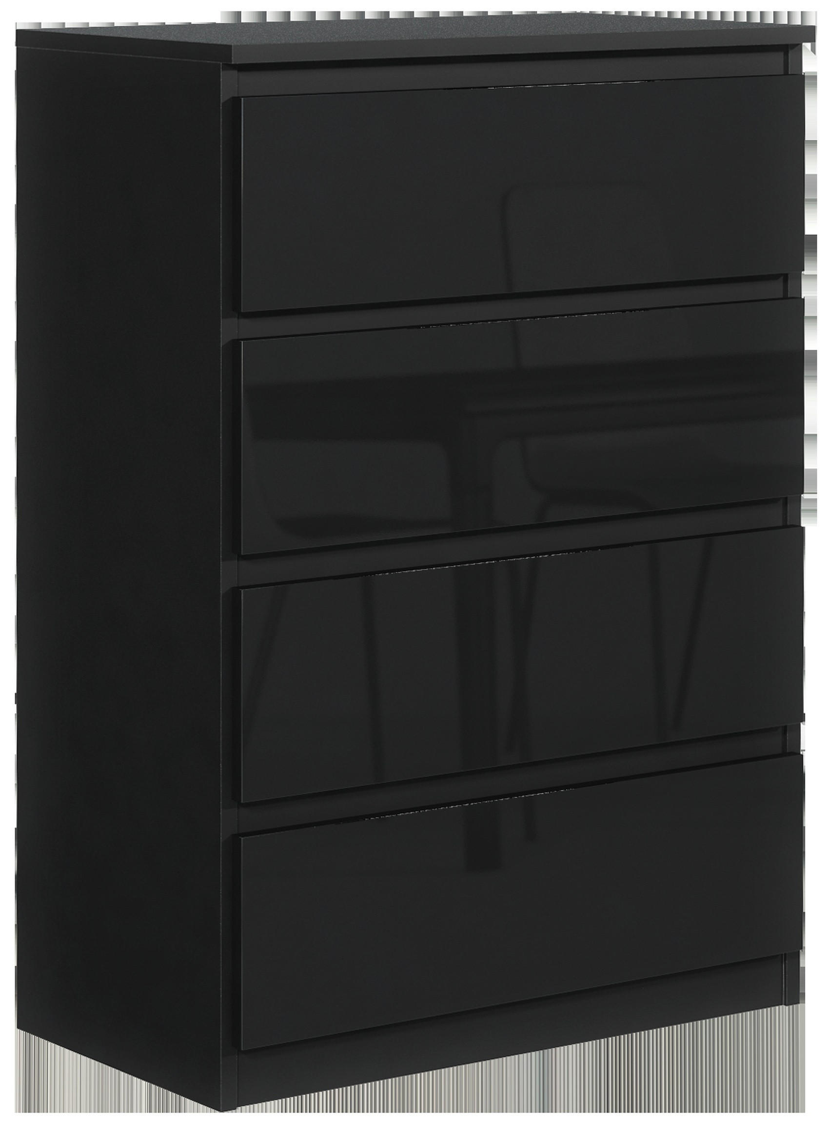 KOMMODE Schwarz, Hochglanz 70/102/39 - Schwarz Hochglanz/Schwarz, Holzwerkstoff (70/102/39cm) - RAUMHIRSCH FURNITURE