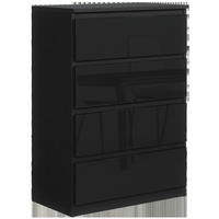 KOMMODE Schwarz, Hochglanz 70/102/39 - Schwarz Hochglanz/Schwarz, Holzwerkstoff (70/102/39cm) - RAUMHIRSCH FURNITURE