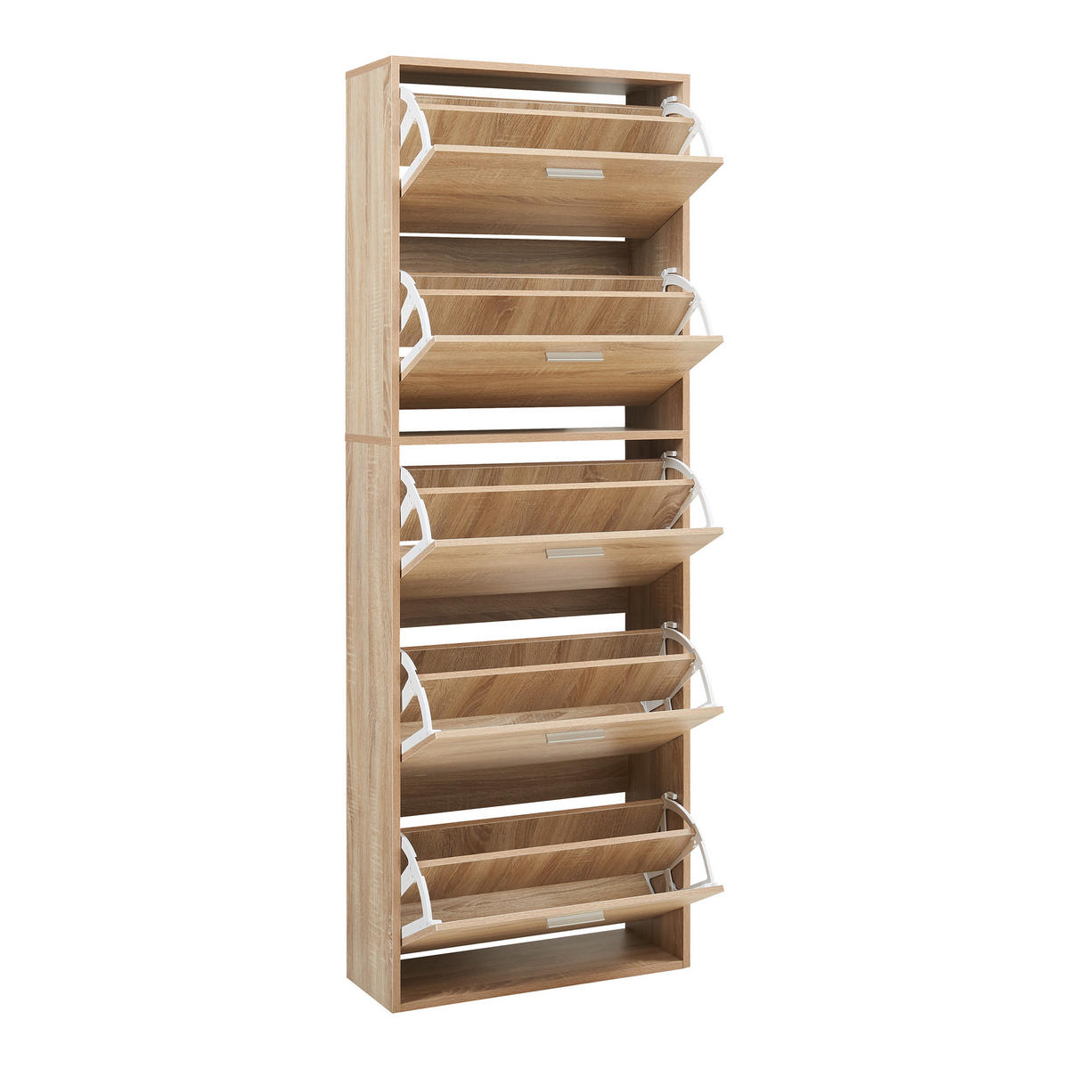 SCHUHSCHRANK Sykkylven - Sonoma Eiche, Holzwerkstoff (60/169/24cm) - [en.casa]
