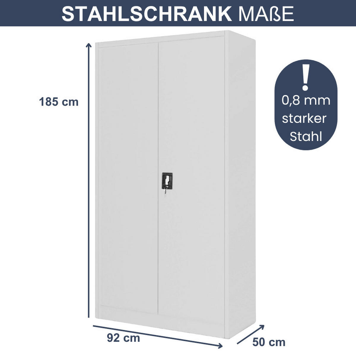 WERKZEUGSCHRANK mit Lochwand BRUNO Werkzeugwand 185x92x50cm Grau - Grau, Metall (92/185/50cm) - Jan Nowak