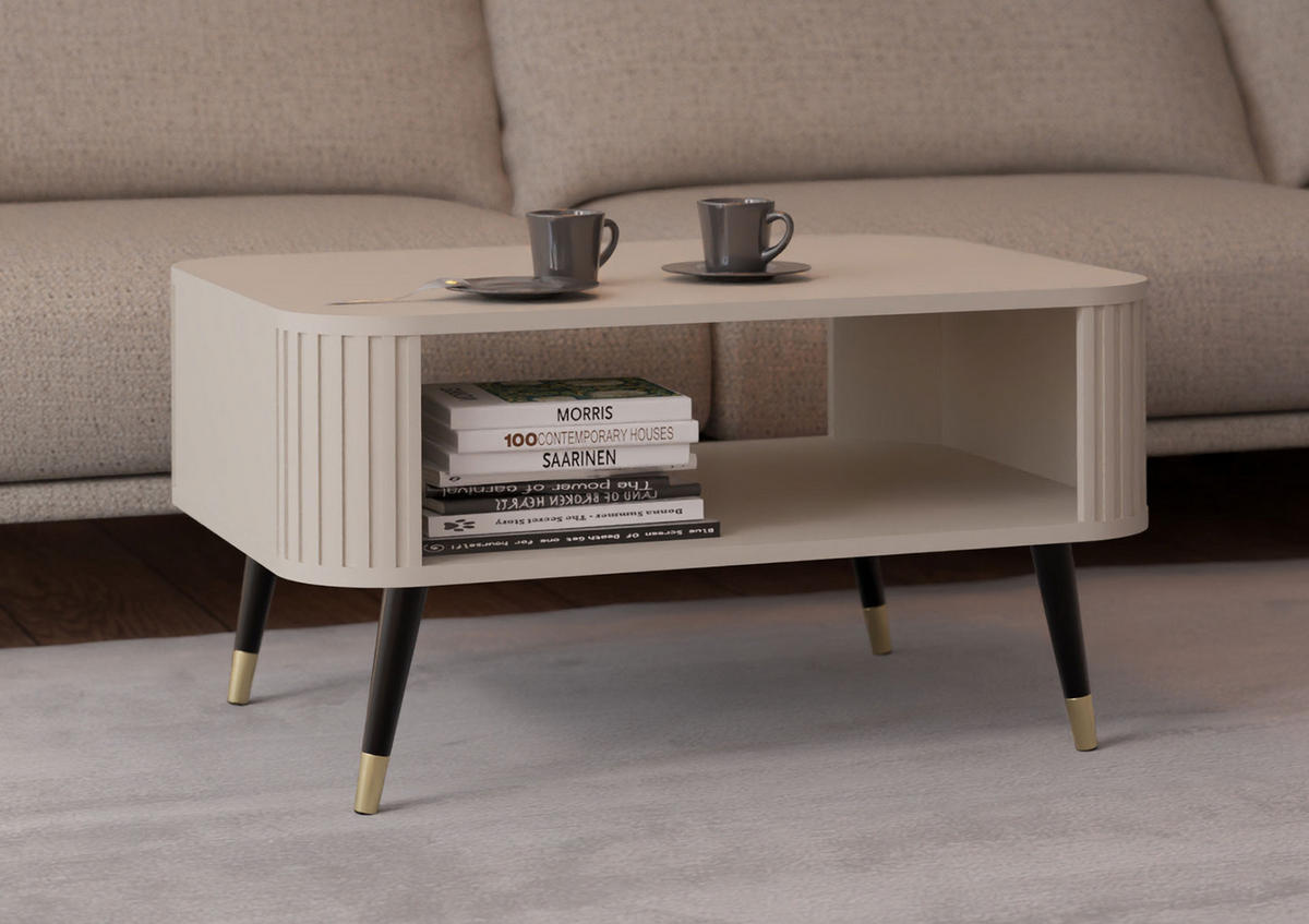 COUCHTISCH Onyx Kaschmir gold / schwarz 80 / 60 / 42cm - Goldfarben/Braun, Holz/Holzwerkstoff (60/80/42cm) - Feldmann-Wohnen