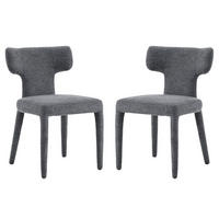 ESSZIMMERSTÜHLE 2er Set Stoff Polsterstuhl mit T-Rückenlehne & Metallbeinen - Grau, Textil (45/80.7/47.5cm) - Urban Meuble