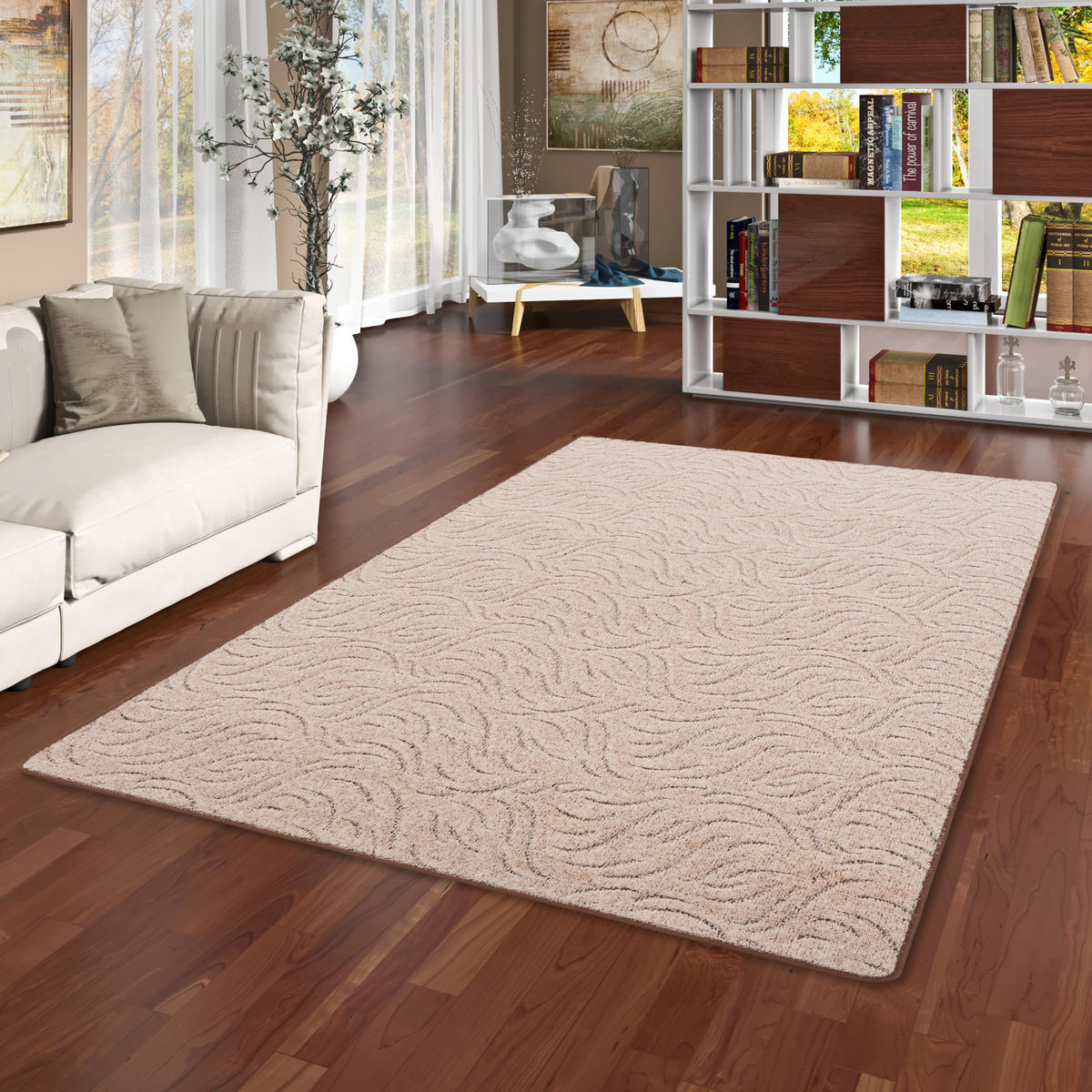 KONTURENSCHNITT HOCHFLOR LANGFLOR TEPPICH FRIEDA - Braun, Textil (80/160cm) - Snapstyle