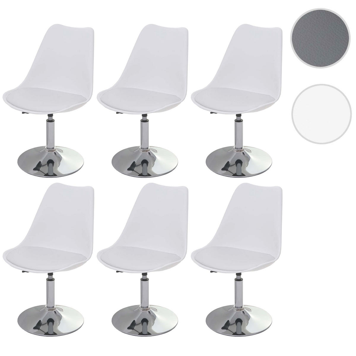 ESSZIMMERSTUHL Weiß 6er-Set - Weiß, Textil (48/80/54cm) - MCW