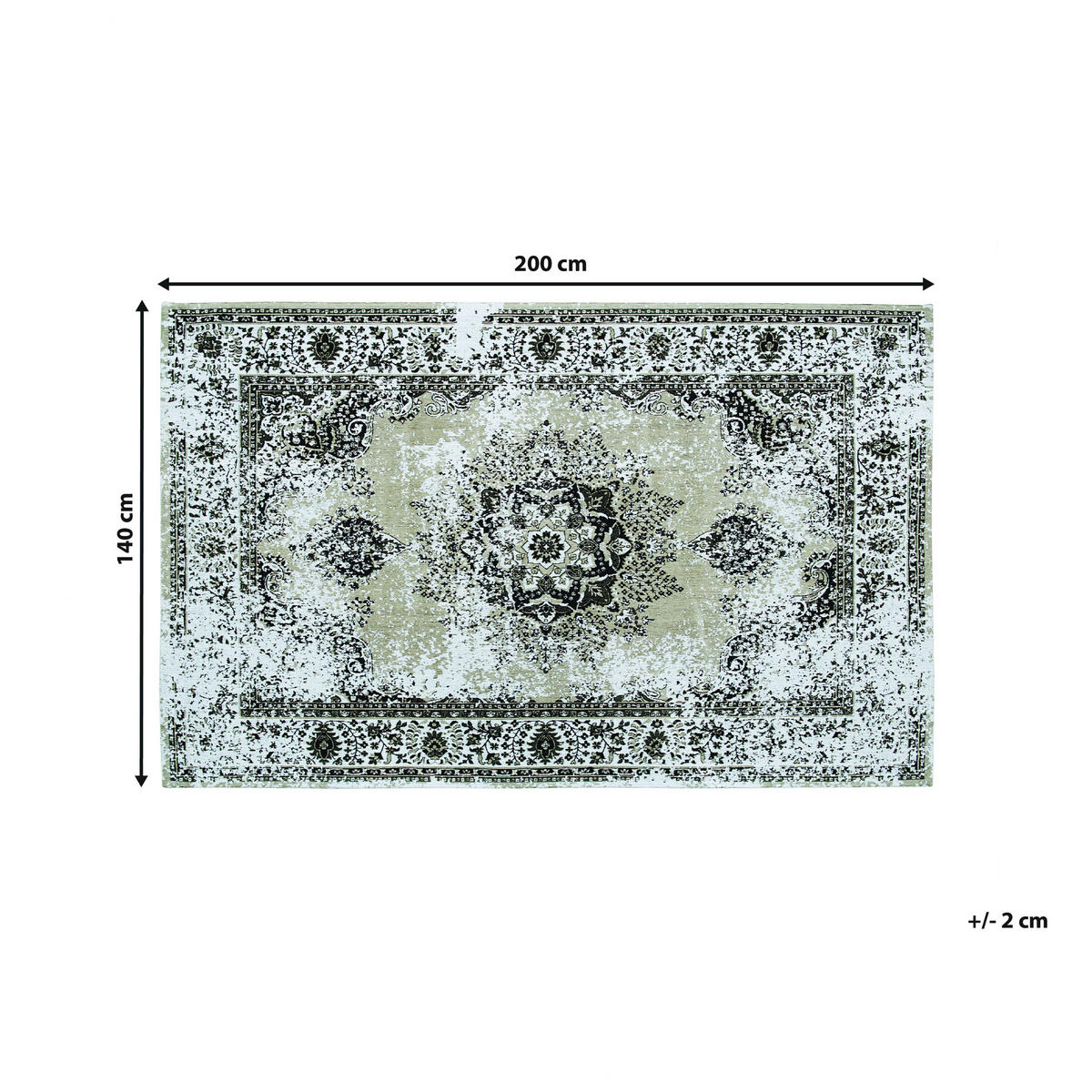 KURZFLOR-TEPPICH Almus 200/140 cm - Beige, Textil (140/200cm) - Beliani