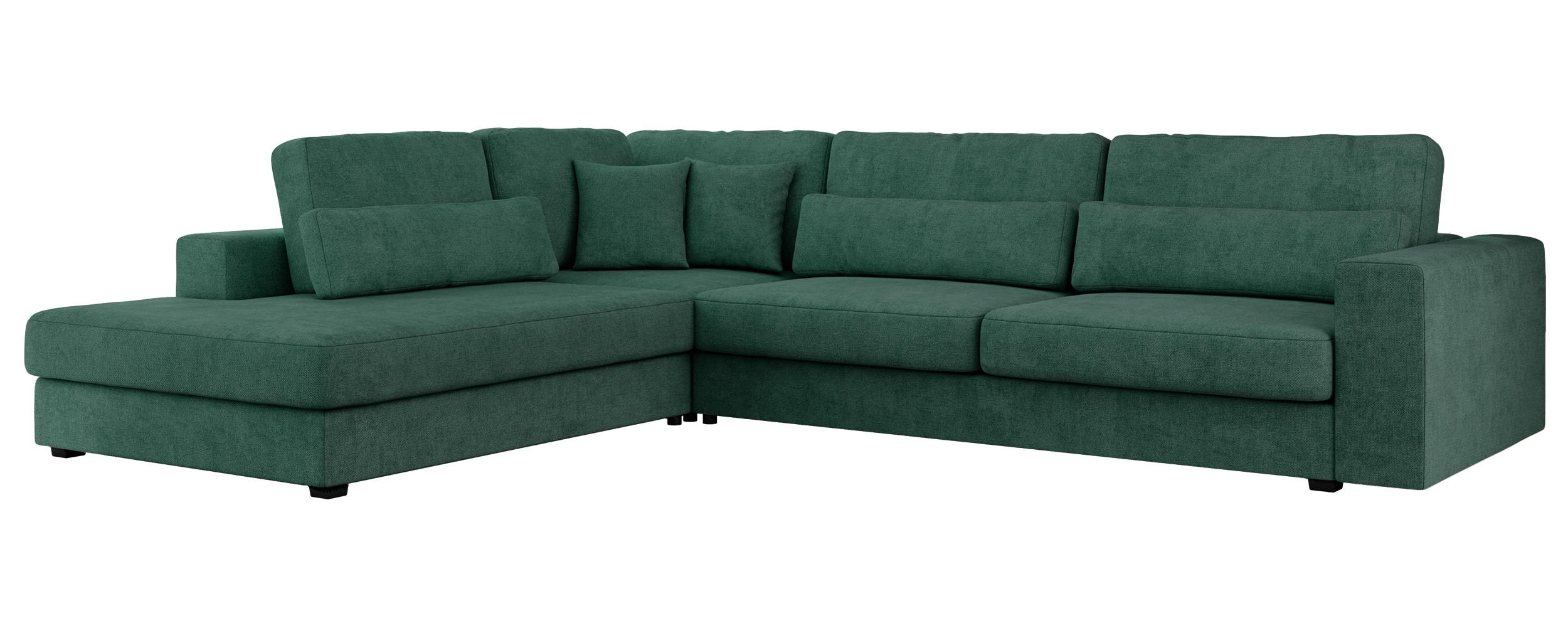 ECKSOFA Savona Grün Strukture - links - Schwarz/Grün, Kunststoff/Textil (316/249cm) - MKS
