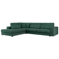 ECKSOFA Savona Grün Strukture - links - Schwarz/Grün, Kunststoff/Textil (316/249cm) - MKS