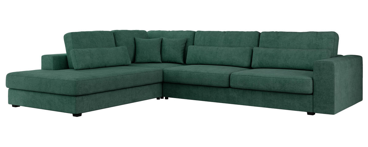 ECKSOFA Savona Grün Strukture - links - Schwarz/Grün, Kunststoff/Textil (316/249cm) - MKS