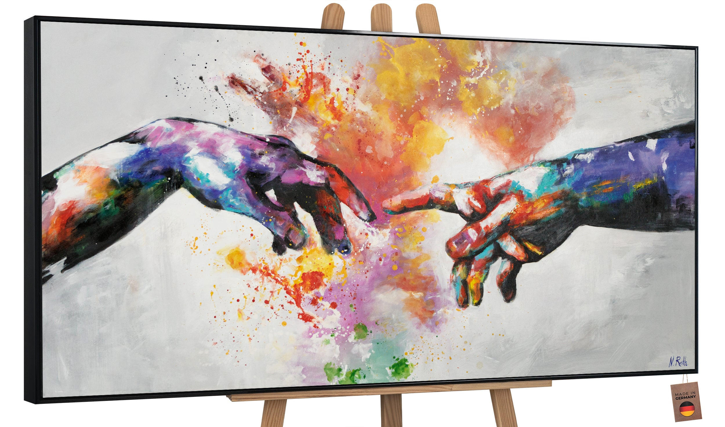 GEMÄLDE Galaktisch Schattenfugenrahmen Schwarz 160x80 cm - Schwarz, Holz (160/80cm) - YS-art gallery