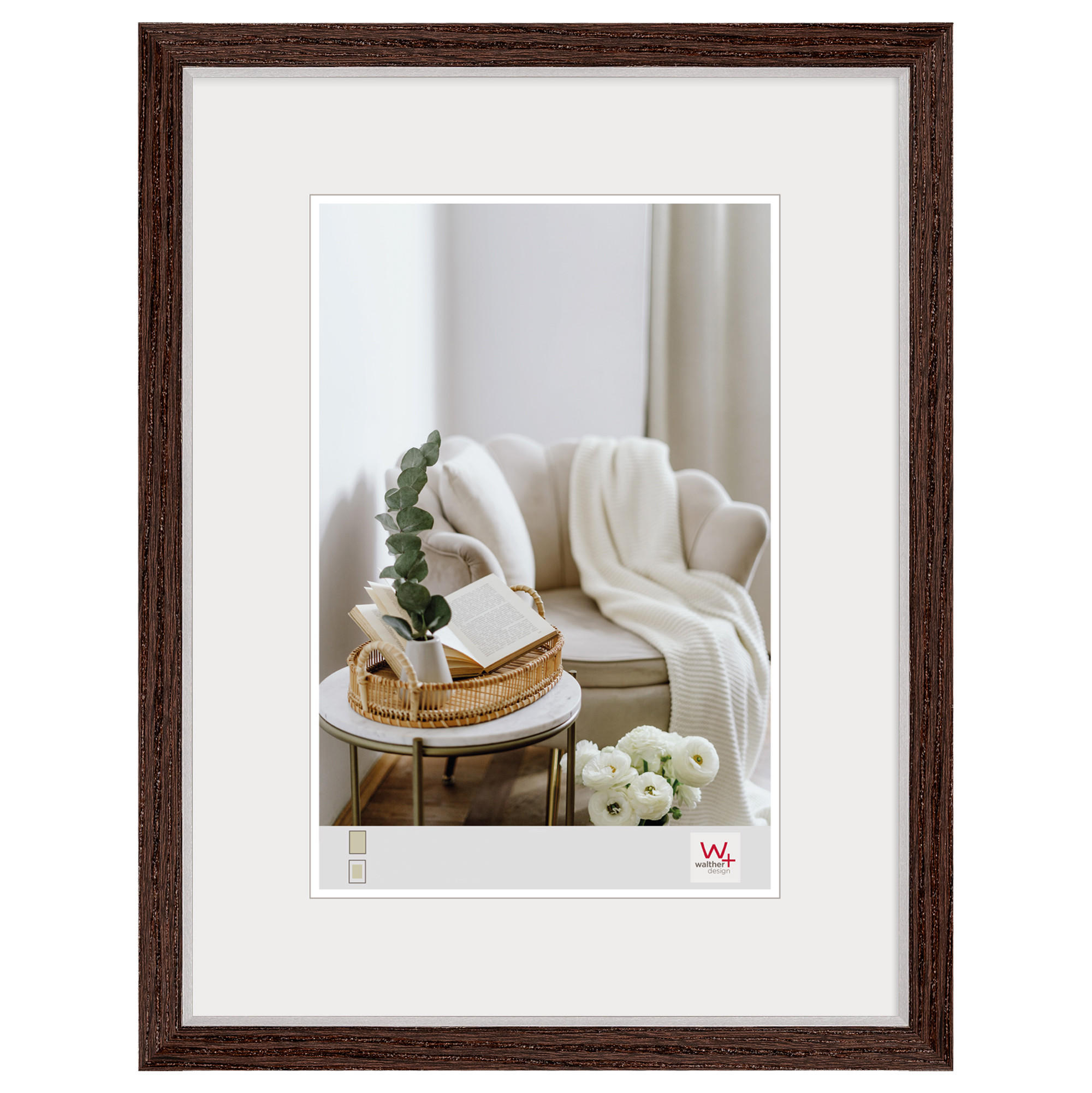 walther design Bilderrahmen Nussbaum 42.5x52.5 cm