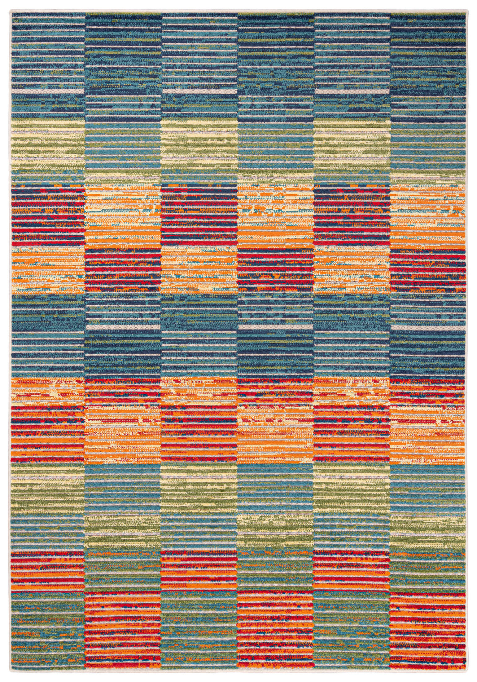 TEPPICH In-Outdoor Bunte Abstract, Kühlergrill - Kurzflor Rechteckig - 140 x 200 cm - Multicolor, Textil (140/200cm) - Mazovia