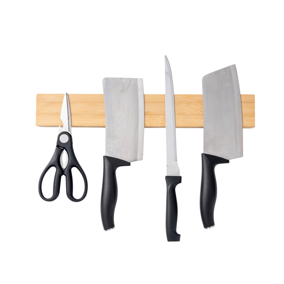MESSERLEISTE aus Bambus 40cm breit inkl. 3 Haken - Beige, Holz (40/6.2/1.5cm) - CHEFGASTRO