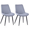 STUHL-SET 2 Stück aus Kunstleder in Modernem Stil-YZ1 - Dunkelgrau, Textil/Metall (53/88/62.5cm) - HOMAVO