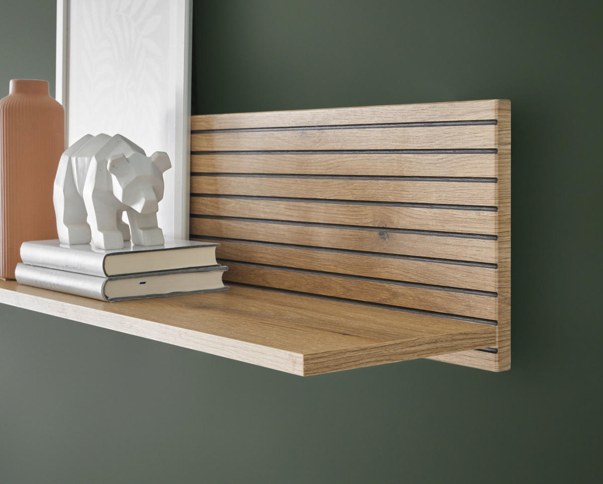 WANDBOARD naturfarben Eiche, Wandregal 150 cm - Eichefarben, Holzwerkstoff (150/22/21cm) - Furn.Design