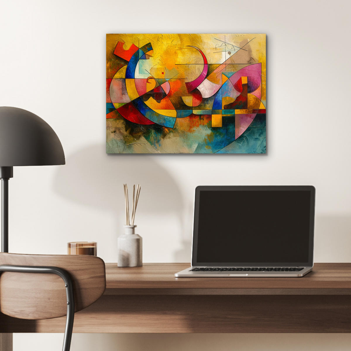 KOVOVÝ OBRAZ Umenie - abstraktné - moderné 40x30 cm - žltá, kov (40/30cm) - MuchoWow