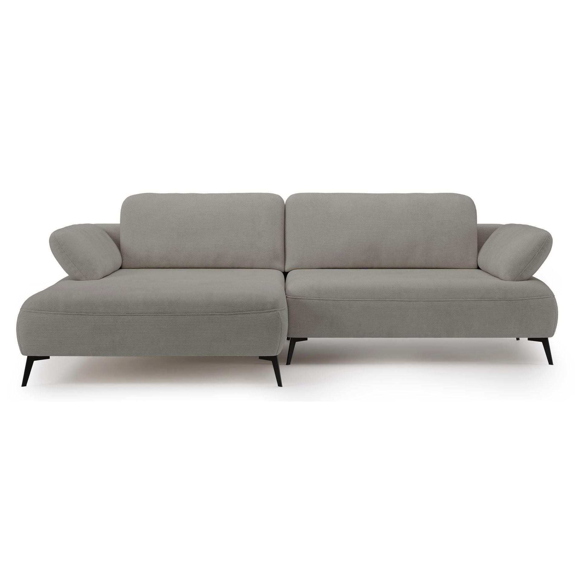 ECKSOFA Avolla Graubeige links - Taupe/Schwarz, Textil/Metall (284/186cm) - Selsey