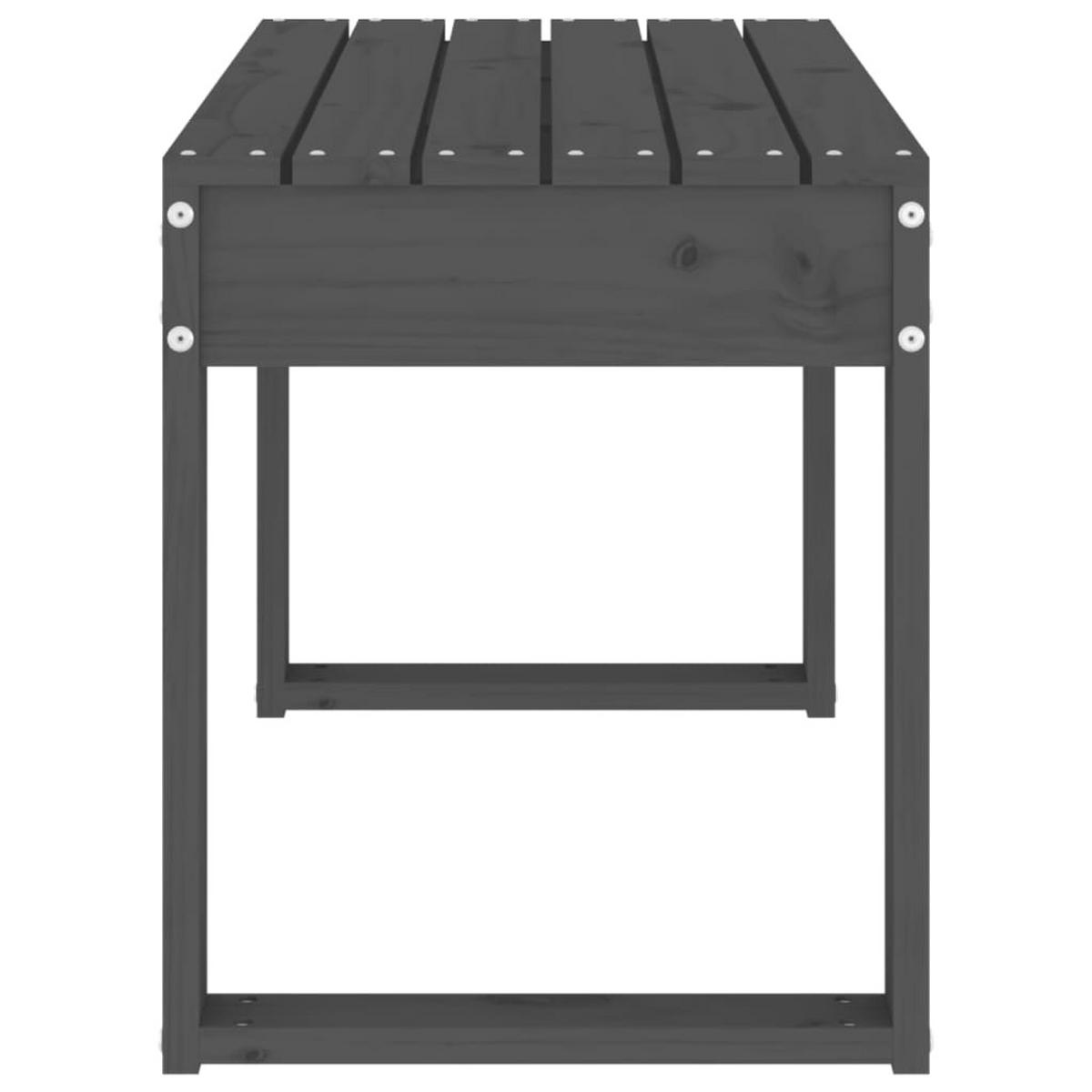 GARTENBANK Grau 80x38x45 cm Massivholz Kiefer - Grau, Holz (80/45/38cm) - furnicato