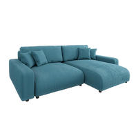 ECKSOFA Emma Türkis Cord - Ottomane rechts - Türkis, Textil (234/170cm) - S-Style Möbel