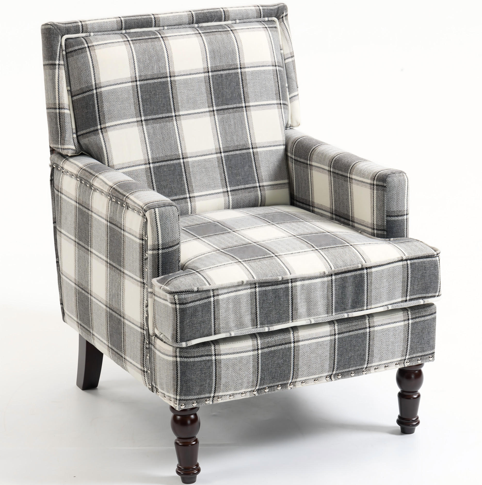 SESSEL 69/69/89 cm weiß-grau aus Baumwollleinen mit Streifenmuster - Weiß, Textil (69/89/69cm) - OKWISH