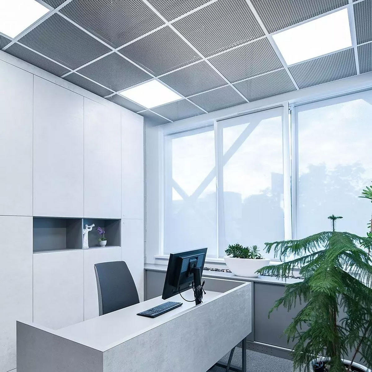 LED PANEL Weiß 59,5 cm Smart Steuerung - Weiß, Kunststoff/Metall (59.5/59.5/6.5cm)