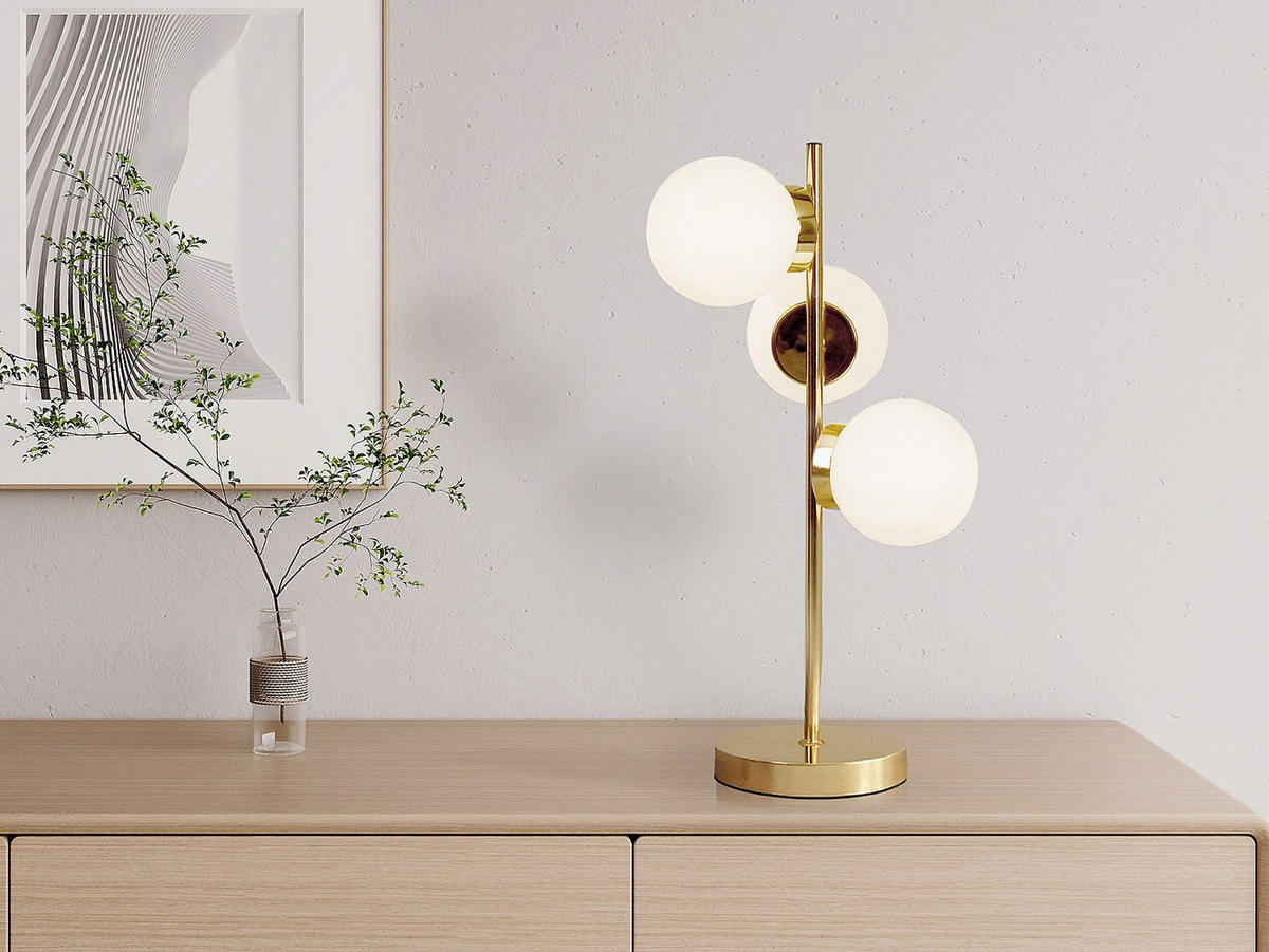 TISCHLAMPE - 23 cm x 23 cm - metall - goldfarben Yukon - Goldfarben, Metall (23/23/43cm) - Vente-Unique