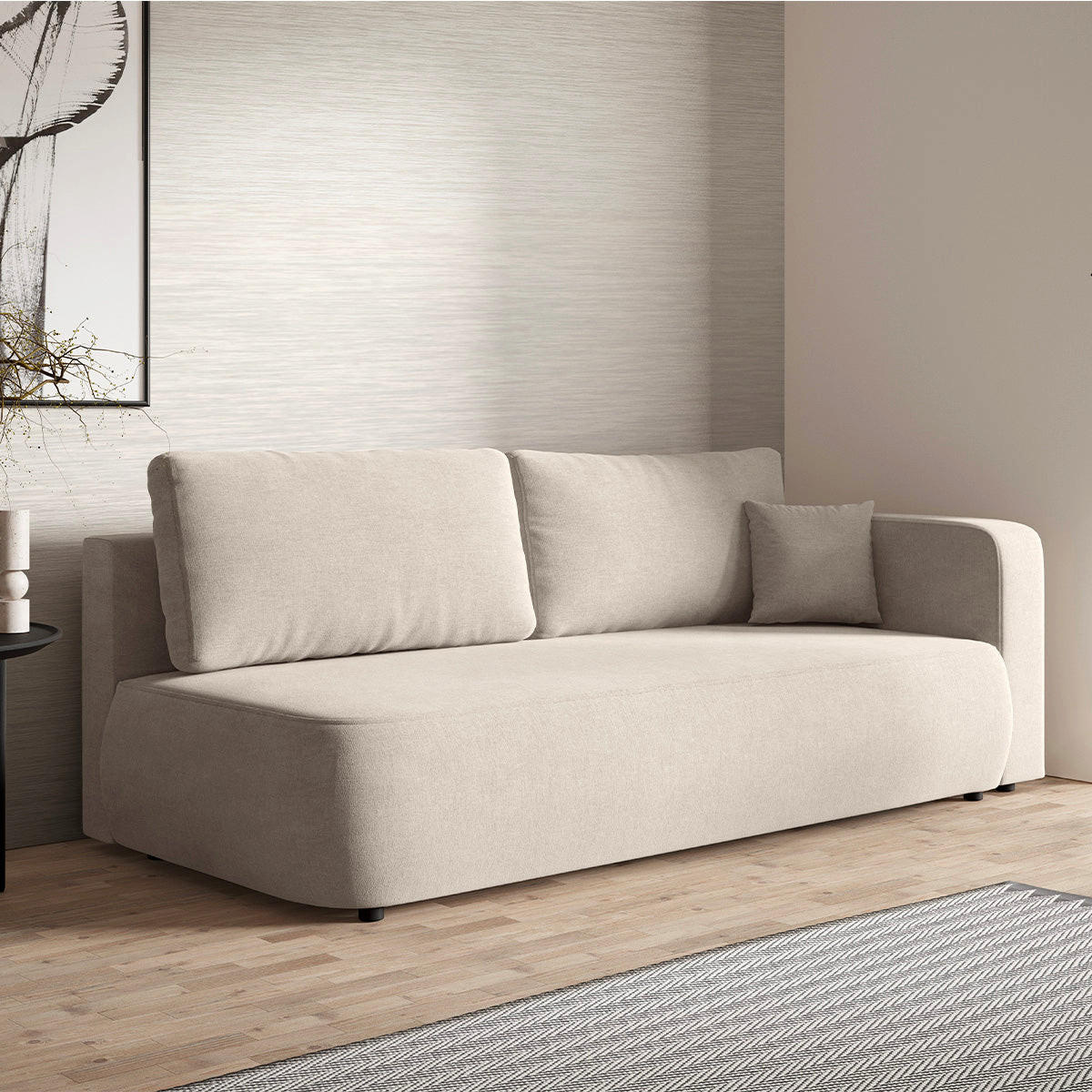SOFA Antonio 3 Sitzplätze Hellgrau - Beige, Holz (228/82/106cm) - Petits-meubles