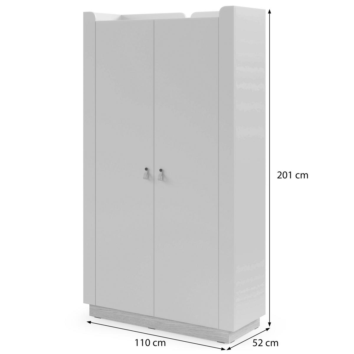 SKŘÍŇ S OTOČNÝMI DVEŘMI Sorella s otočnými dveřmi, 2dveřová, 110 cm, do studentského pokoje, porcini + dub Mavelie - kapučínová/barva dubu, kov/kompozitní dřevo (110/201/52cm) - Beautysofa