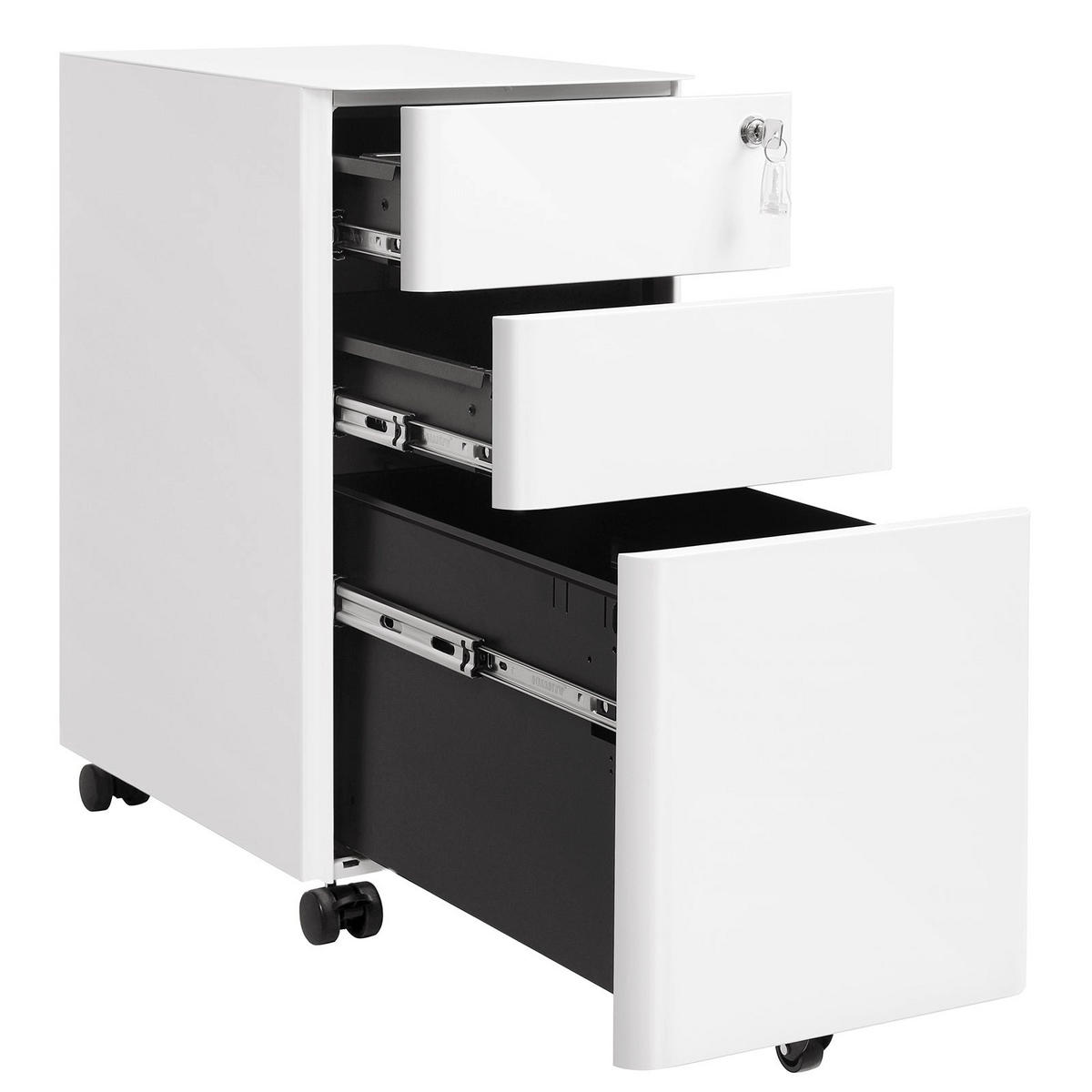 ROLLCONTAINER - Weiß, Metall (46/60/30cm) - Hansiro