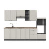 KÜCHENZEILE Fame-Line GrauBeige/Anthrazit 280 cm, AP Eiche - Greige/Anthrazit, Holzwerkstoff (280/81.6/60cm) - Vicco