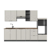 KÜCHENZEILE Fame-Line GrauBeige/Anthrazit 280 cm, AP Eiche - Anthrazit/Grau, Holzwerkstoff (280/81.6/60cm) - Vicco