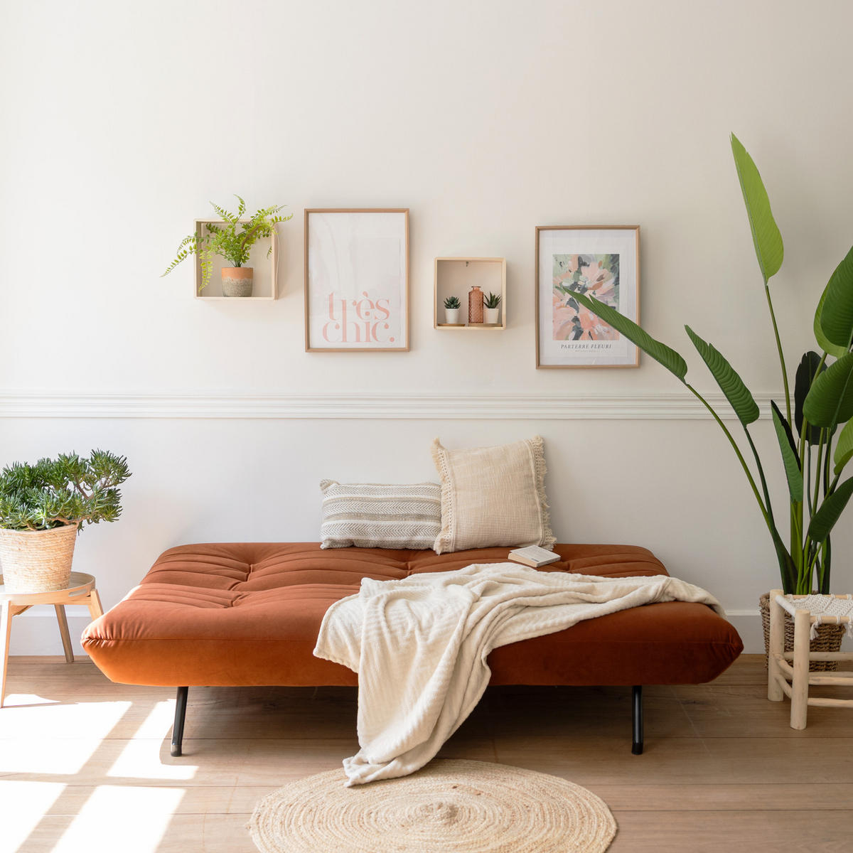 SOFA Anatole Terracotta 3 Plätze - Orange, Textil (185/82/92cm) - Happy Garden