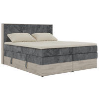 POSTEL BOXSPRING NORDIC KING 140/200 - Šedá Manšestr - Topper Visco - H3 - šedá/černá, textil/plast (140/200cm) - MKS