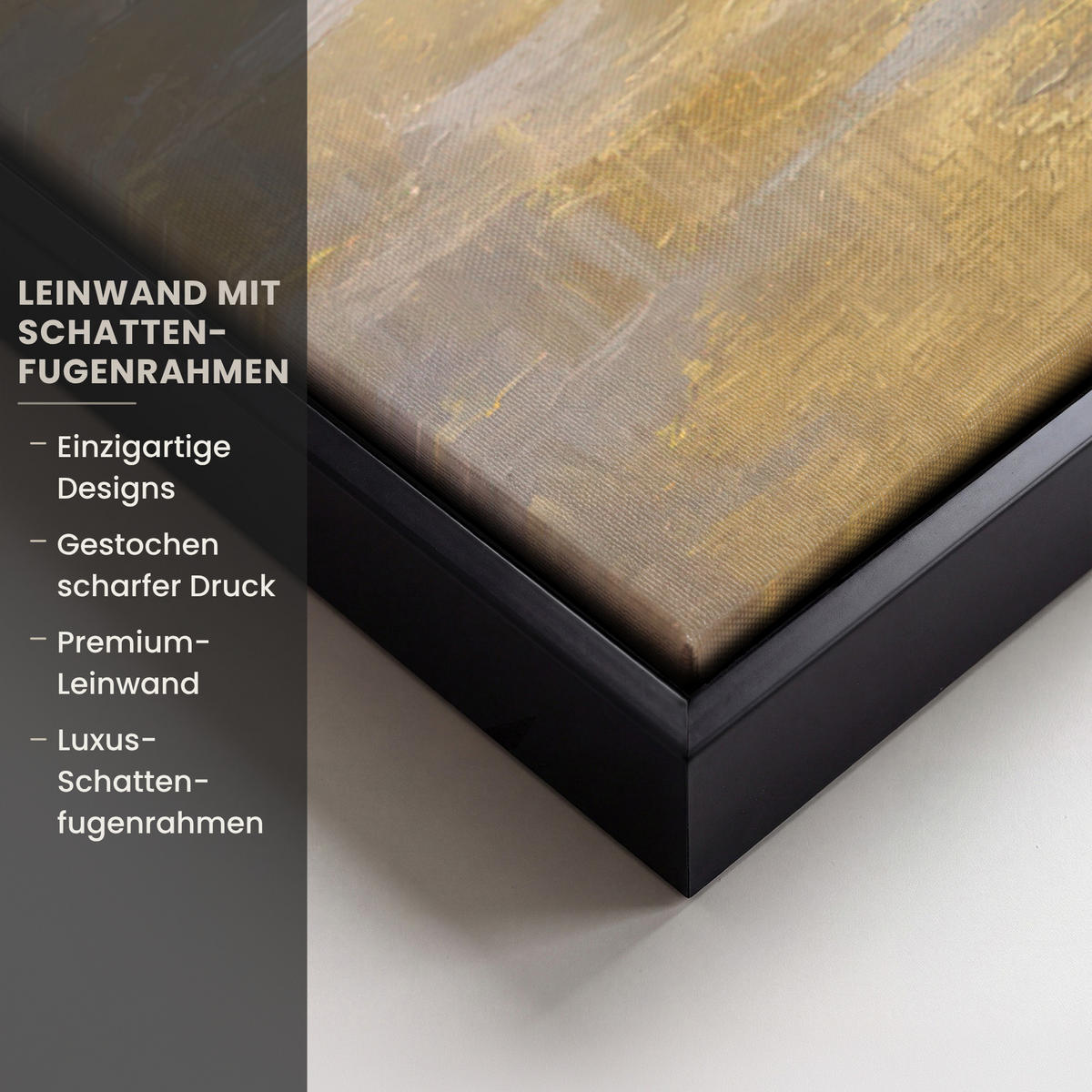 LEINWAND Bilder mit Rahmen - Gemälde - Welle - Jesus - Abstrakt - 40x60 - Goldfarben, Textil (40/60cm) - MuchoWow