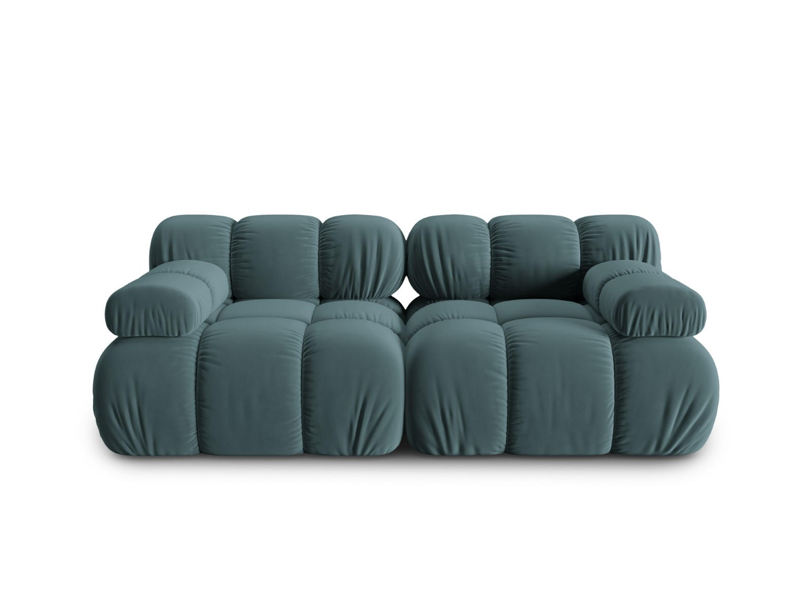 MODULARES-SOFA Bellis aus Samt petrol 2 Sitzplätze - Petrol, Textil (94/63/188cm) - Micadoni