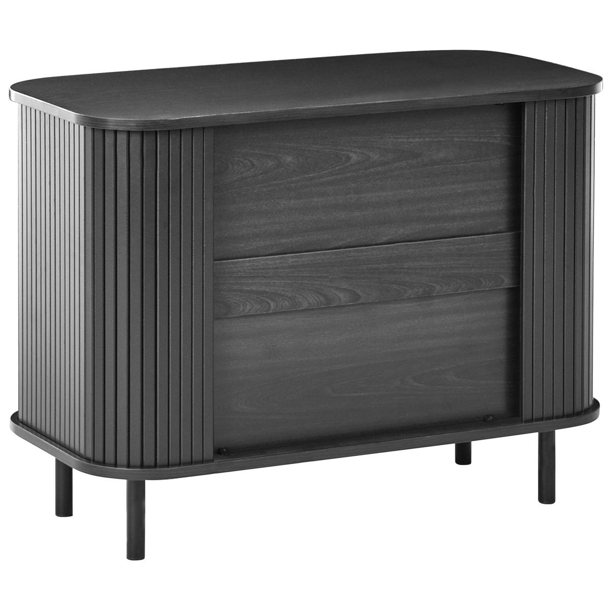 SCHRANK Schwarz Bradley - Schwarz, Holzwerkstoff (80/60/40cm) - Beliani