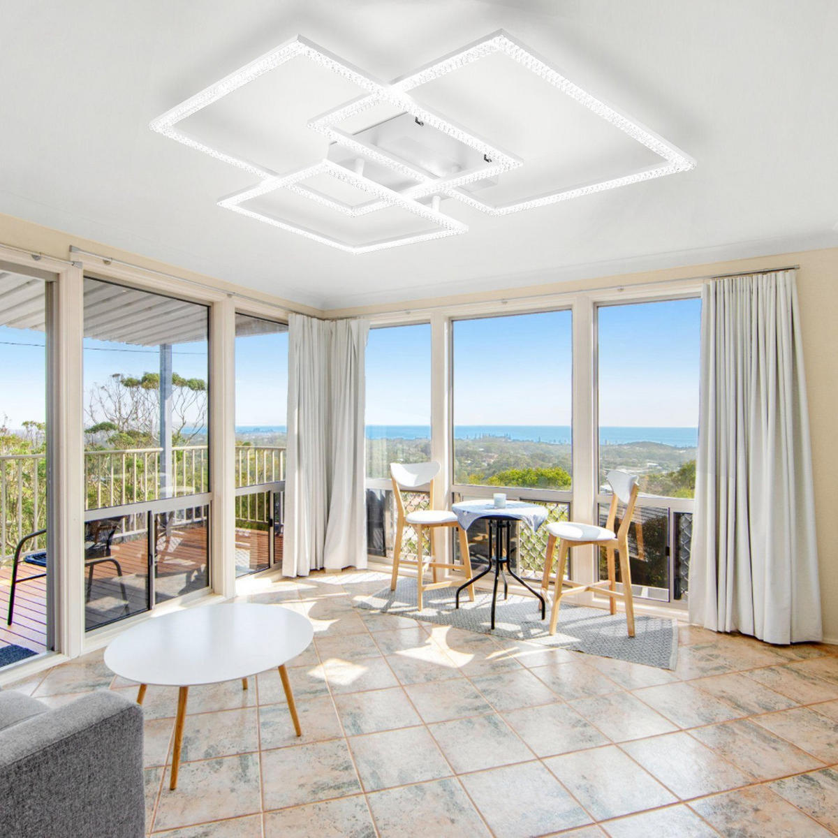 LED-DECKENLEUCHTE Johann 75/60/8 cm - Weiß, Metall (75/60/8cm) - Nettlife