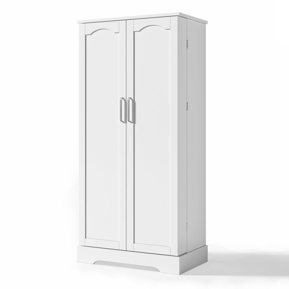 BUFFETSCHRANK Weiß 60/35/128 cm - Weiß, Holz (60/128/35cm) - PANGIVO