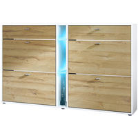 SCHUHSCHRANK Today Fronten in Eiche Natur - Eichefarben, Holzwerkstoff (155.5/95/28cm) - Vladon