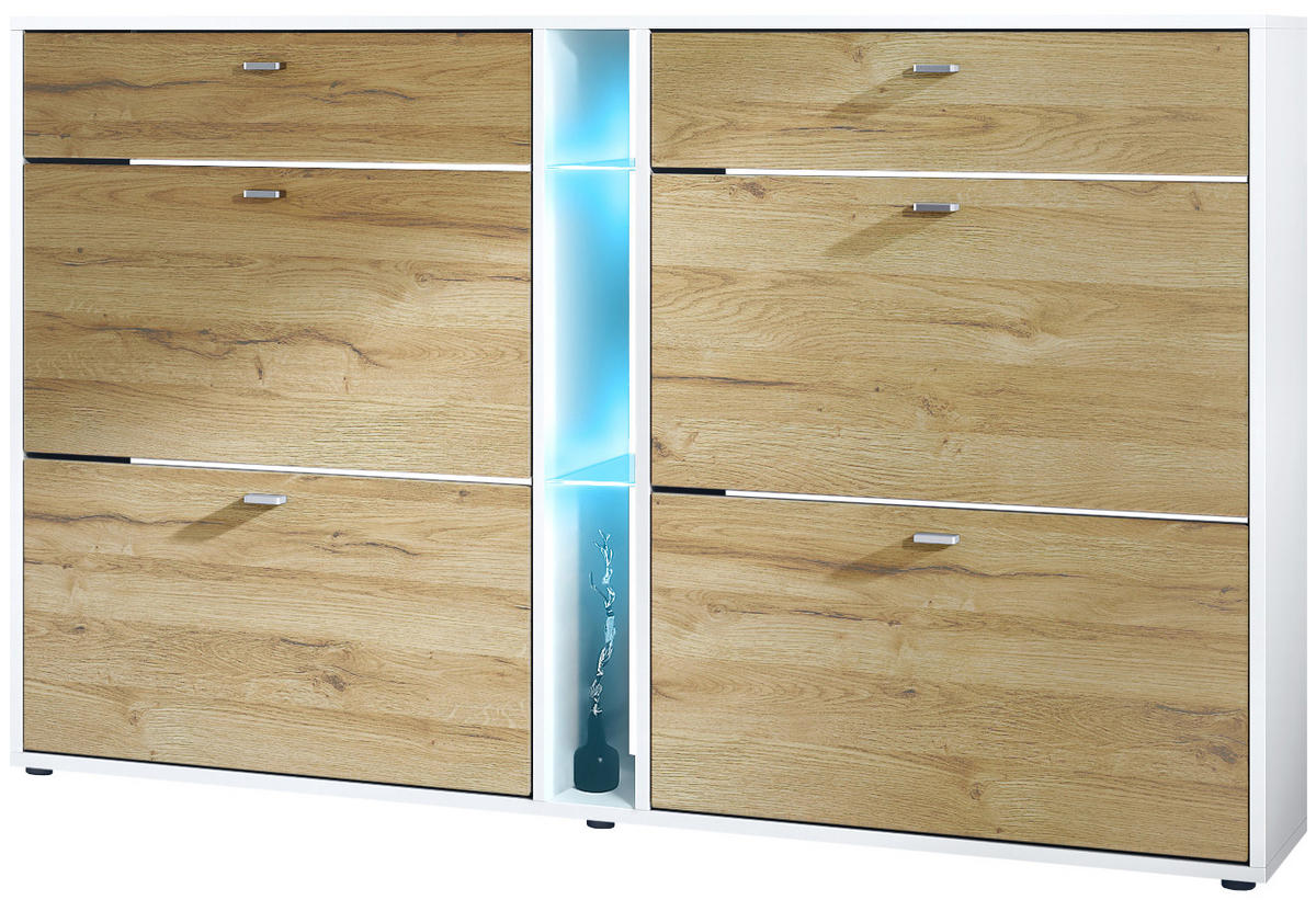 SCHUHSCHRANK Today Fronten in Eiche Natur - Eichefarben, Holzwerkstoff (155.5/95/28cm) - Vladon