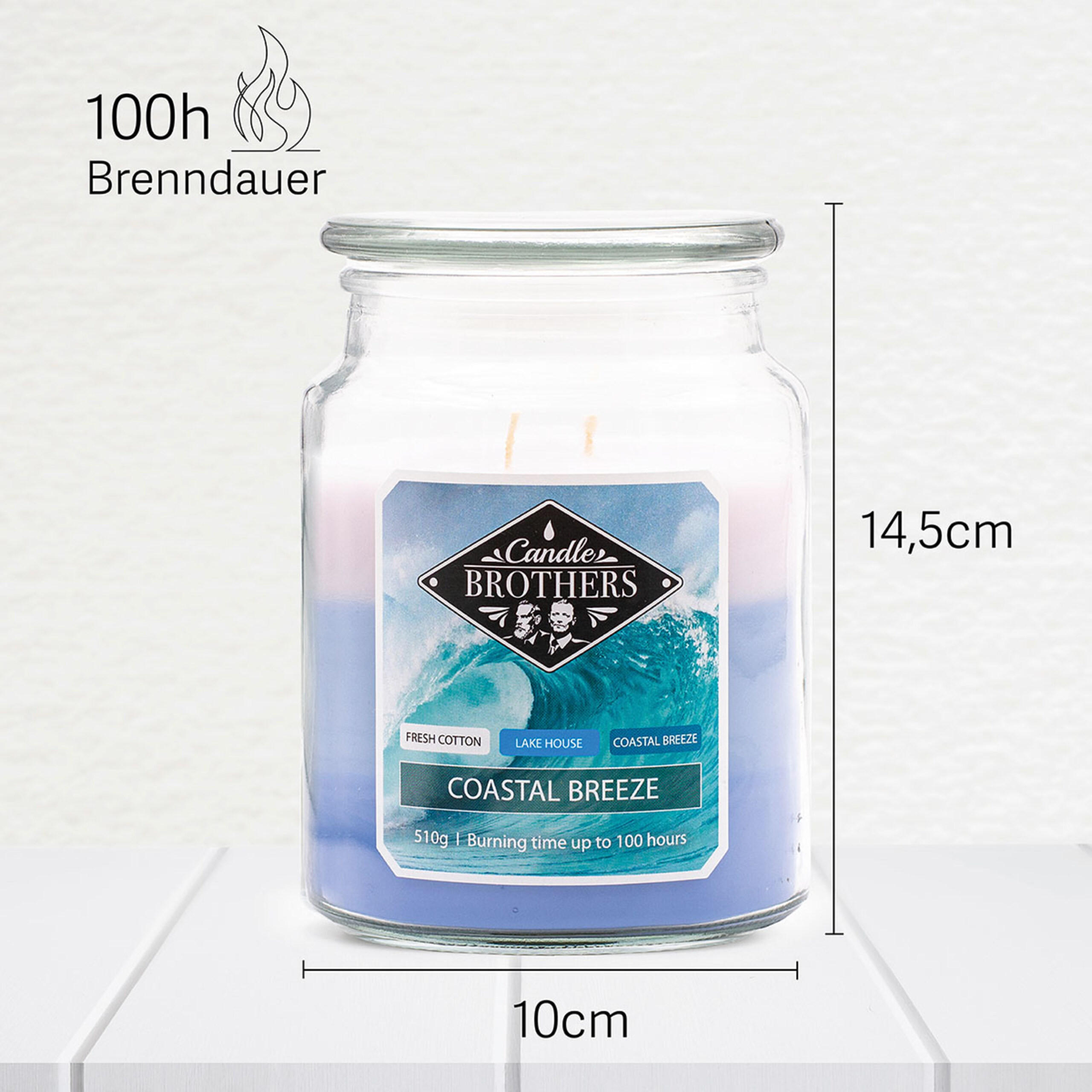DUFTKERZE CandleBrothers - Blau, Naturmaterialien/Glas (15cm)
