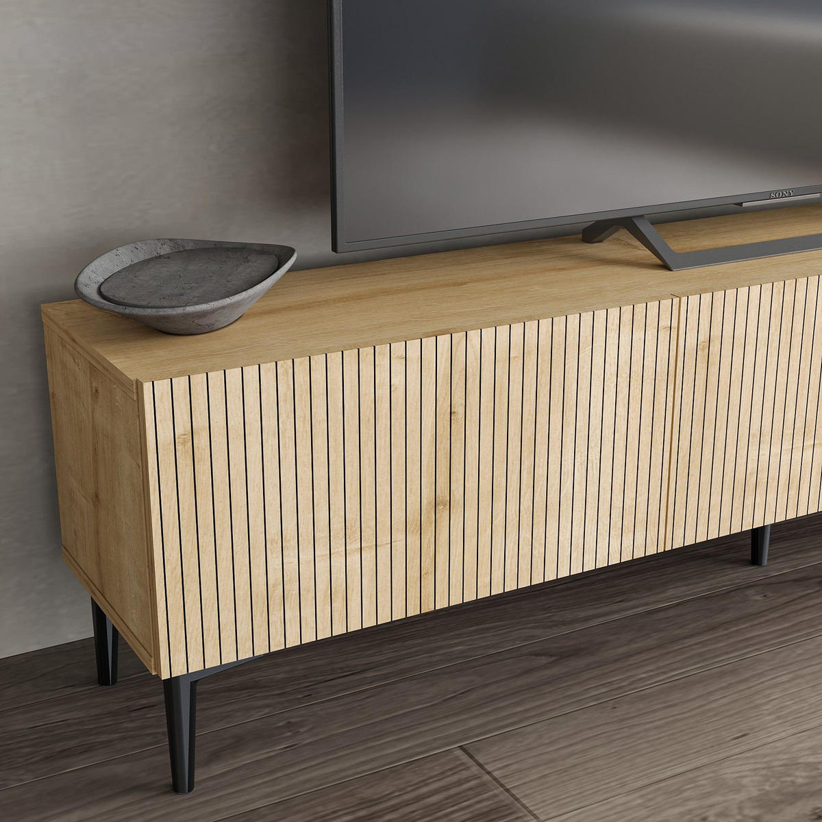 TV-MÖBEL oscar hellbraun - Braun, Holz (31/45/180cm) - Habitat Garten