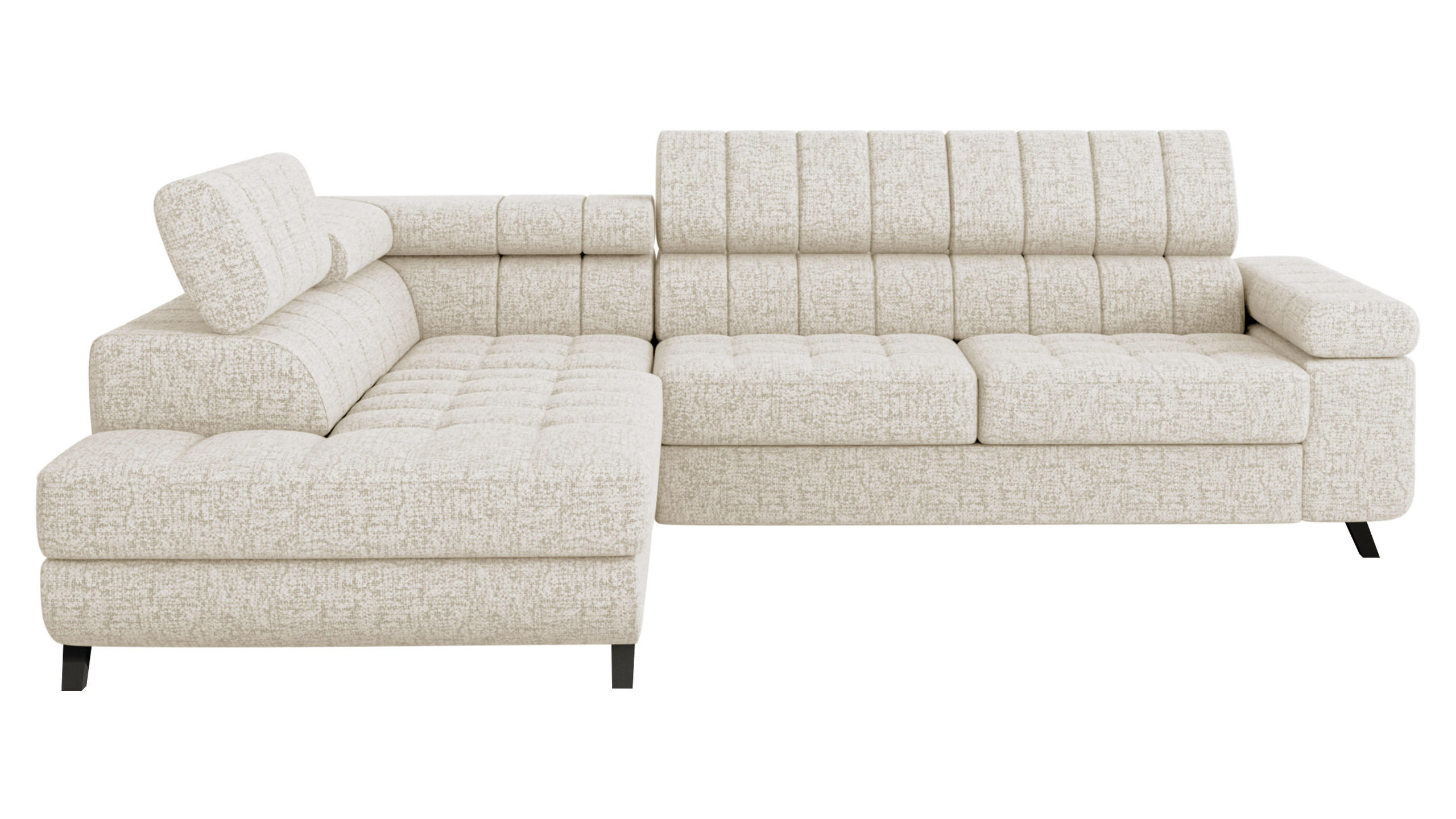 COLTAR Nord, Stanga - crem/negru, material textil/lemn (264/203cm) - MIRJAN24