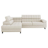 ECKSOFA Nord, Seite: Links - Creme/Schwarz, Holz/Textil (264/203cm) - MIRJAN24