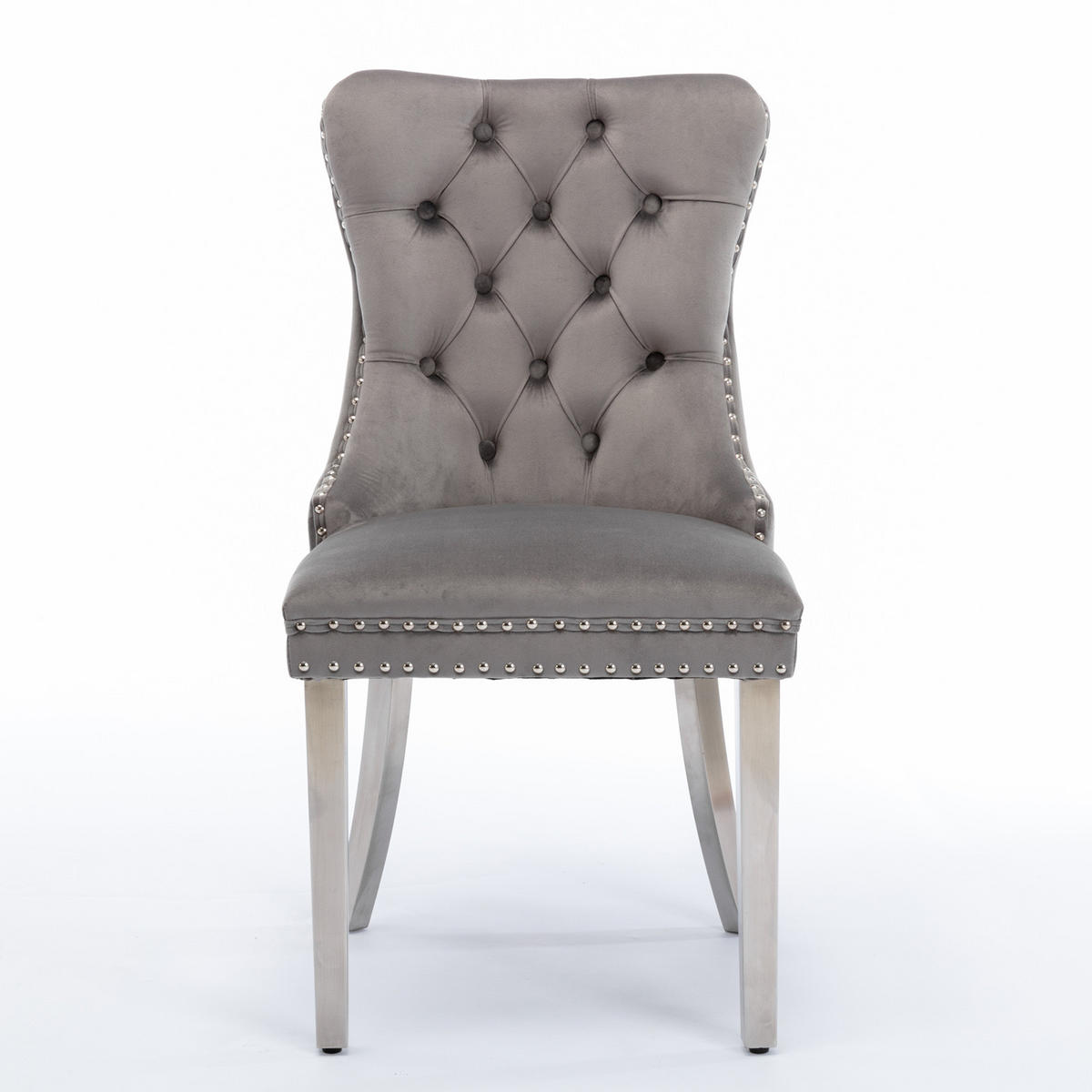 STUHL-SET DE-36289 2 Stück mit verchromten Beinen Grau - Grau, Holz (50/95/65cm) - ComfortXL