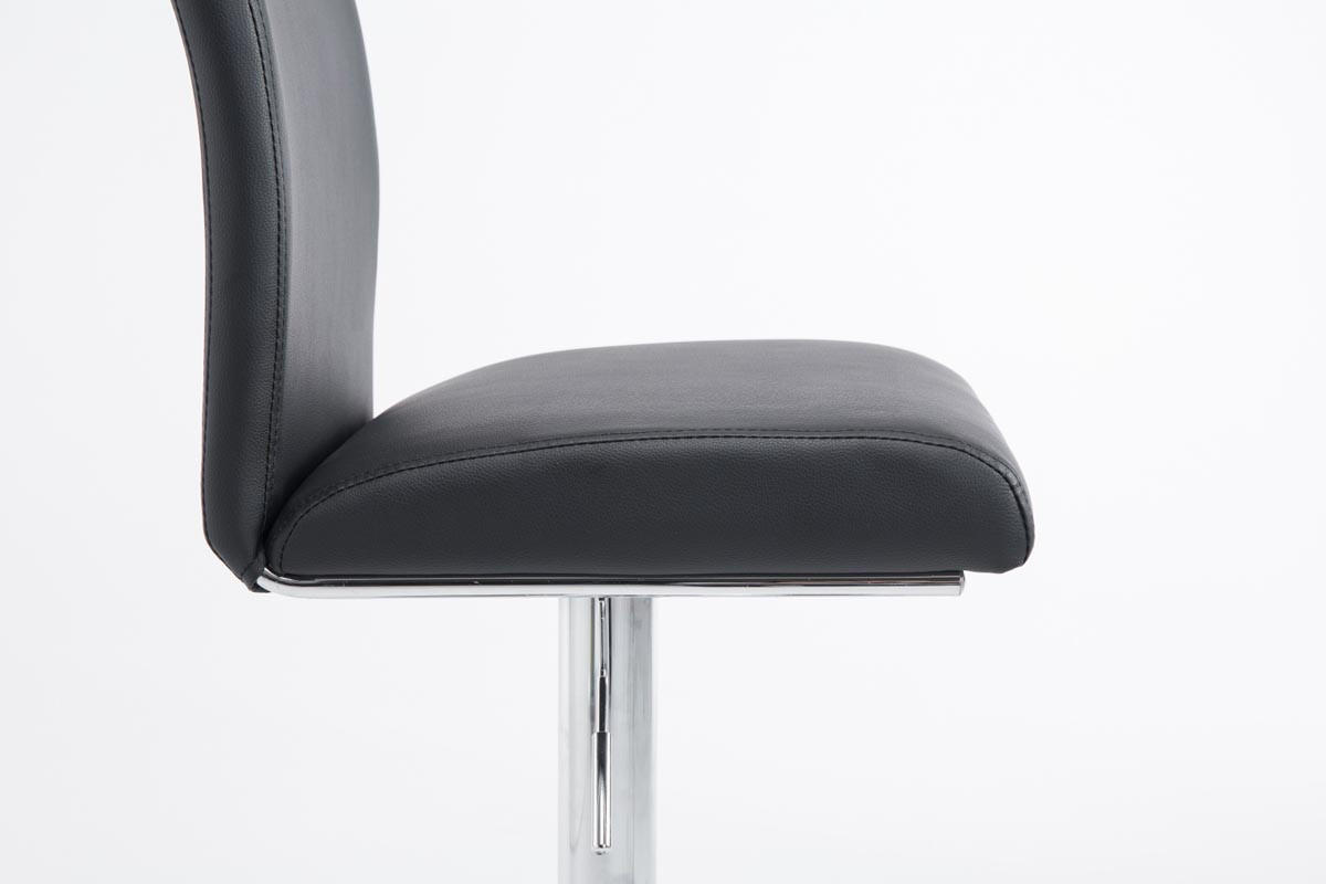 BARHOCKER Birid Kunstleder Schwarz 38, - Schwarz, Leder/Metall (38.5/95/47cm) - DELUKE