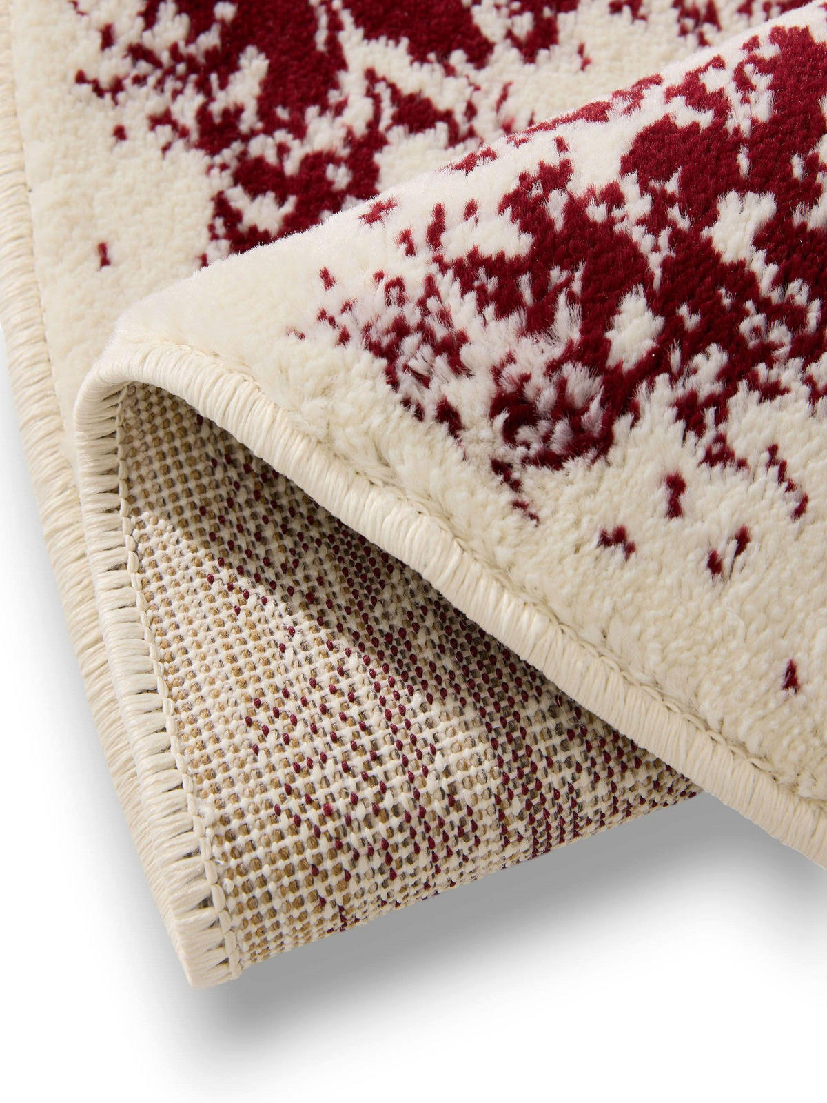 VINTAGE-TEPPICH Suki ø 120 cm rund - Rot/Creme, Kunststoff (120/120cm) - benuta