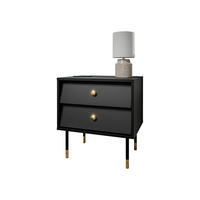 NACHTTISCH-SET Valerio 2S (2 Stück) - Goldfarben/Schwarz, Holzwerkstoff/Kunststoff (52/55/39cm) - MIRJAN24